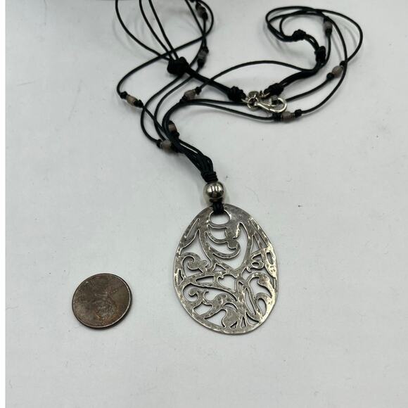 Silpada Sterling Silver Filigree Pendant Necklace 24" N1805 - Picture 7 of 10